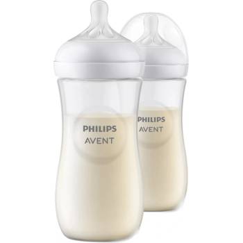 Philips Шишета Philips Avent - Natural Response 3.0, с биберон 3 м+, 2 х 330 ml (SCY906/02)