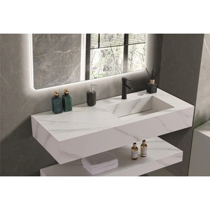 Inter Ceramic Умивалник за баня pietra 12049/120w без отвор (12049/120w БЕЗ ОТВОР)