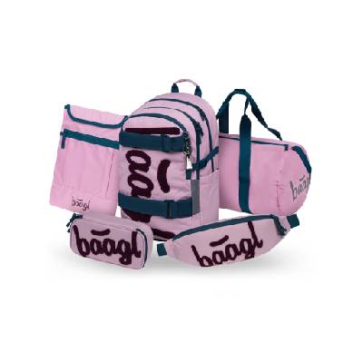 SET 5 Skate Rose: раница, пенал, спортна чанта, кръста чанта, калъф за лаптоп GRS BAAGL | Rozov | Момчешки | UNI