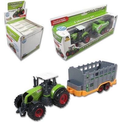 MaDe Farmářský set Traktor s vlečkou na skot 21 cm
