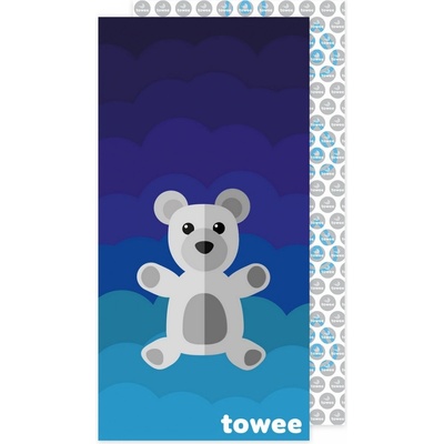 Towee Rýchloschnúca osuška Teddy Bear modrá, 70 x 140 cm