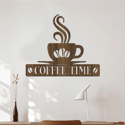 dřevo života Dřevěná dekorace COFFEE Rozměry (cm): 60x52, Zvolte barvu dekoru: Ořech