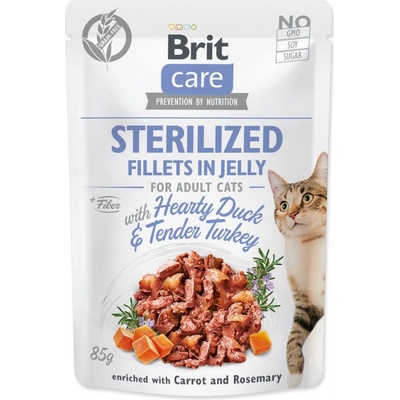 Brit Care Cat Sterilized Fillets in Jelly Hearty Duck & Tender Turkey 85 g