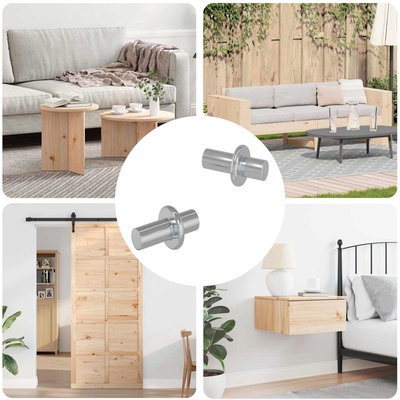 vidaXL Долно закачалка за рафт 2 pcs Сребрист 8, 6 x 8, 6 x 14, 6 мм (864612)