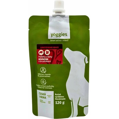 Yoggies Paštika z lásky Divočák s brusinkami 120 g