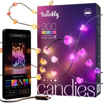 Twinkly TWKH200RGB-G - LED RGB димируема гирлянда с 200 светодиода, 14 м, USB, Wi-Fi (TW0055)