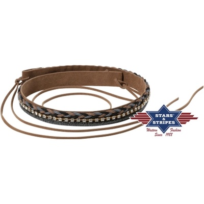 Stars and Stripes Přezka na klobouk ozdobný pásek na klobouk s kamínky