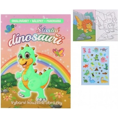 FONI Book Omalovánky se samolepkami Šťastní dinosauři A4 23x31cm