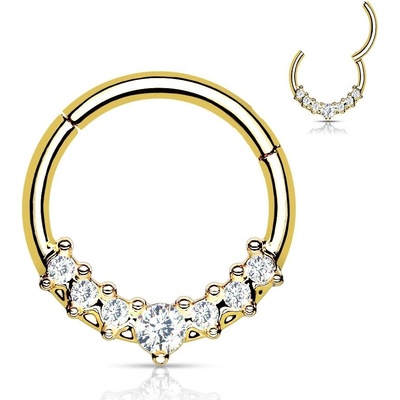 Šperky4U ocelový piercing do nosu tragus helix septum NS0038-GD