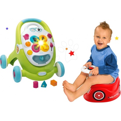 Smoby s kufříkem Trott Cotoons 2v1 a nočník autíčko s volantem a klaksonem