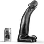  Реалистично дилдо, извито и гладко, 29см. - All Black Dildo (D-199141)