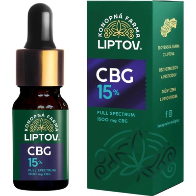 Konopná farma Liptov Konopný olej CBG 15% full spectrum 10 ml