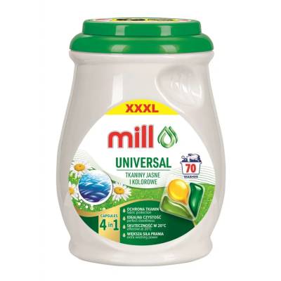 Madonis MILL PROFESSIONAL 3-камерни универсални капсули за пране 70 бр (MILL Tri Caps)