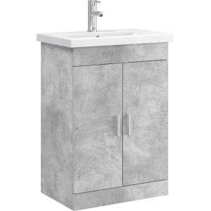 vidaXL Комплект мебели за баня Бетонно сиво 61 x 40 x 84, 5 см (3404353)