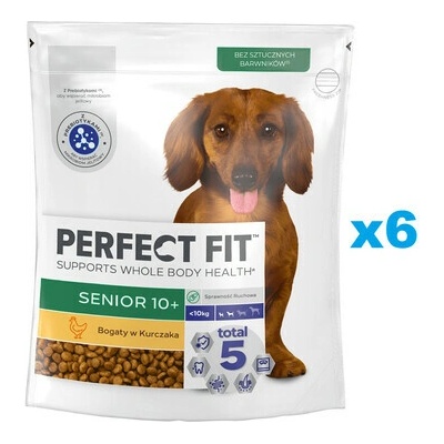 Perfect Fit Senior 10+ Adult Small nad 10 rokov bohaté na kuracie mäso 6 x 825 g