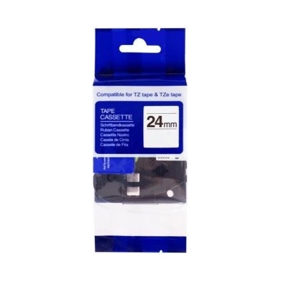 Kompatibilní páska s BROTHER TZE-SE5, 24mm, černý tisk/bílý podklad, plombovací (PLTB172, TZESE5)