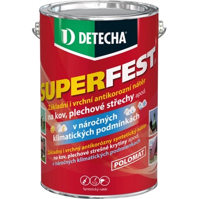 Detecha Superfest základná i vrchná farba na kov, červenohnedá, 5 kg