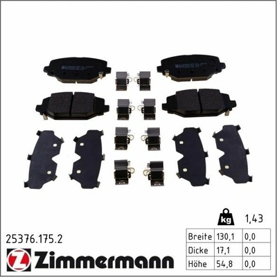 Sada brzdových destiček, kotoučová brzda ZIMMERMANN 25376.175.2 (253761752)