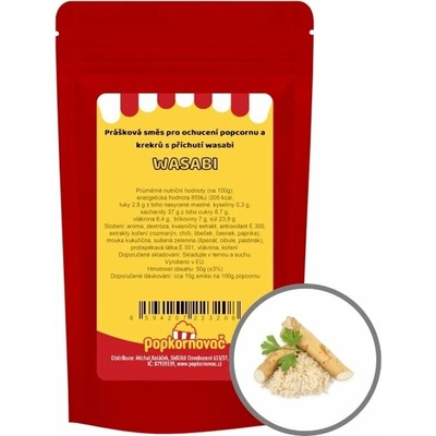 Popkornovač.cz Príchuť na popcorn a krekry Wasabi 50 g