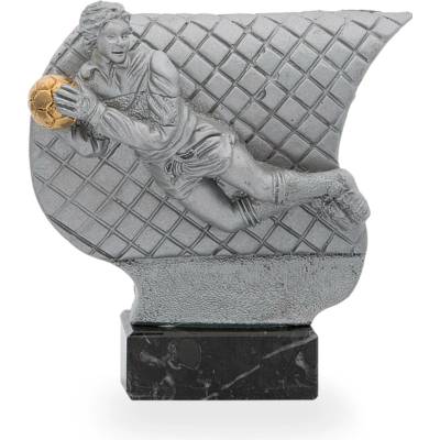 Luxusní fotbalová trofej výška 17 cm stříbrná/zlatá