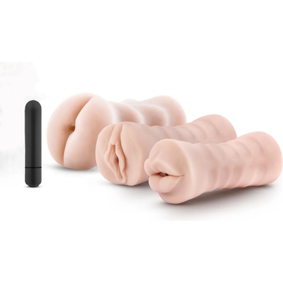 Blush Novelties M For Men 3pack Vibrating Stroker Kit