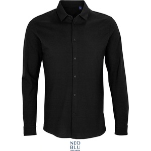 Neoblu 3777 BASILE MEN / Мъжка риза с дълъг ръкав от пике - тъмночерна XL (243777n1104)