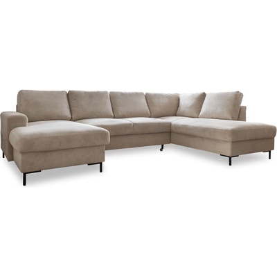 Miuform Бежов разтегателен ъглов диван от рипсено кадифе (десен ъгъл) Lofty Lilly - Miuform (1076ON2)