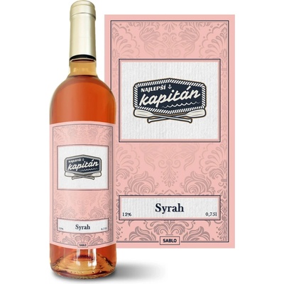 Sablio Najlepší kapitán Syrah ružové suché víno 12 % 0,75 l (čistá fľaša)