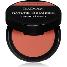 IsaDora Nature Enhanced Cream Blush kompaktná lícenkaso štetcom a zrkadielkom 30 Apricot Nude 3 g
