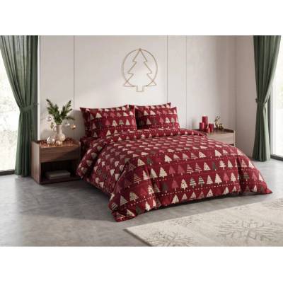 Textilomanie bavlna obliečky BURGUNDY TREES vínové 70x90 140x200