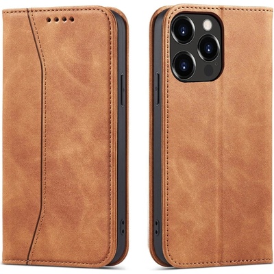HQWear Кейс с отделение за карти Magnet Fancy Case за iPhone 13 Pro Max, кафяв (9145576249642)