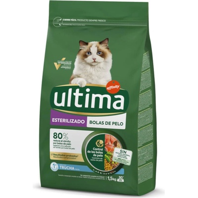 Ultima Feline Sterilized Hairball s pstruhem 1,5 kg
