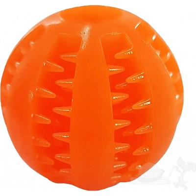 Uniq Pets dentální mátový míček na pamlsky oranžový 6 cm