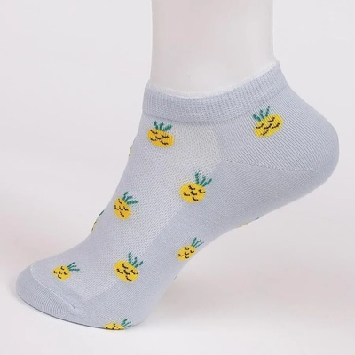 Дамски чорапи в синьо с дантела и ананаси