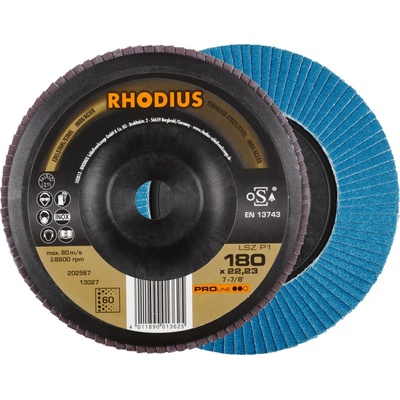 RHODIUS Lamelový brusný kotouč LSZ P1 180 x 22,23 P60 PROline 202567
