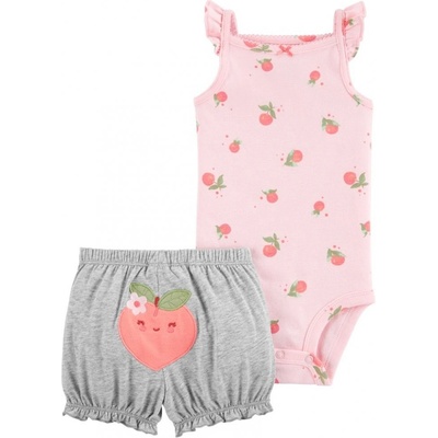 Carter's Set 2dílný body na ramínka kraťasy Pink Peach holka – Zboží Dáma
