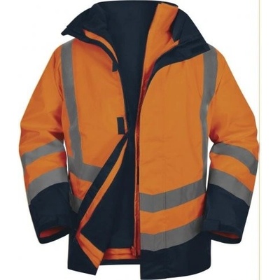 Delta Plus reflexní bunda OPTIMUM 3 HI-VIS 4V1 oranžovo-modrá