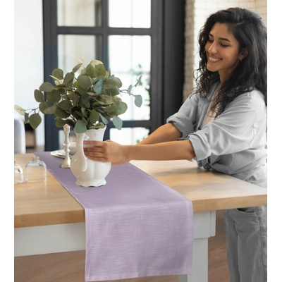Eurofirany Jednofarebný behúň šerpa 40x140cm lila lilavá Polyester 40x140 cm