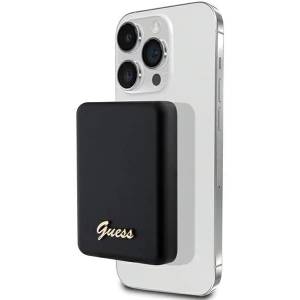 GUESS индуктивен powerbank 5W GUPBM3ALGSGK 3000mAh черен MagSafe Metal Script Logo (GUPBM3ALGSGK)