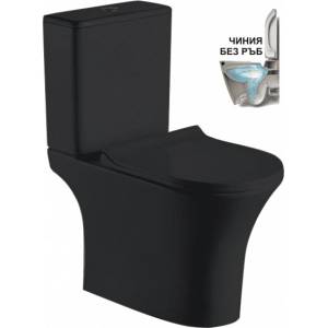 Inter Ceramic Моноблок ICC 7937S MATT BLACK, Inter Ceramic, седалка и капак, порцелан, черен мат, 83x65x37.5см (7937S MATT BLACK)