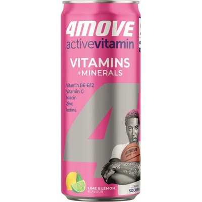 4Move Vitamínová voda minerály plech 24 x 330 ml