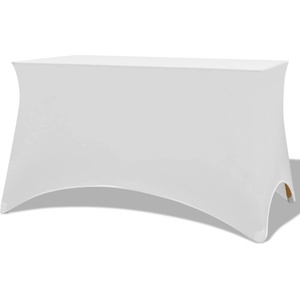 vidaXL Еластанов калъф за маса, 2 бр, 243х76х74 см, бял (132035)