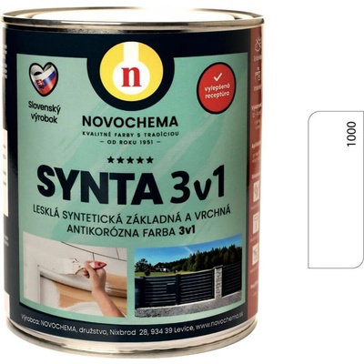 NOVOCHEMA SYNTA 3v1 syntetická základní a vrchní antikorozní barva 3v1 0,75 kg Bílá
