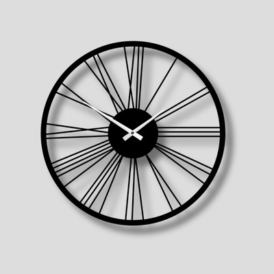 Karls Design Drevené nástenné hodiny Rime 40 cm strieborná