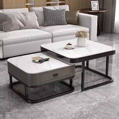 LuxuryForm Design Aragon 70 x 70 / 60 x 60 cm sivý / biely mramor 2 ks
