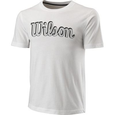 Wilson pánske tričko Script Eco Cotton Tee-Slimfit white