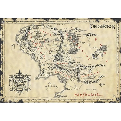 imago Pergamenový plagát Pán prsteňov - Mapa Stredozeme