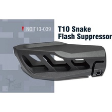 Action Army AA hliníkový tlmič výšľahu SNAKE T10 14-mm CCW Čierna