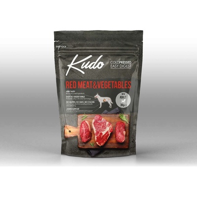 Kudo Low Grain Red Meat Mini Adult - Пълноценна суха храна за израснали кучета от мини породи с говеждо и свинско месо, 3 кг