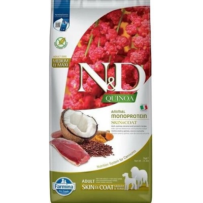 N&D Quinoa Dog Adult Medium & Maxi Grain Free Skin & Coat srnčí kokosové 7 kg